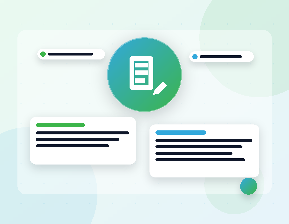 Illustration of eLearning content development with courseware and editing tools